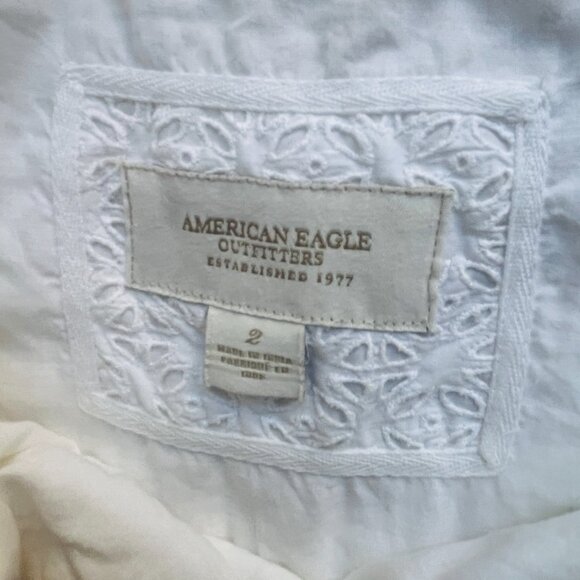 2/$30 American Eagle White Eyelet Strapless Mini Dress 2 - Picture 6 of 8